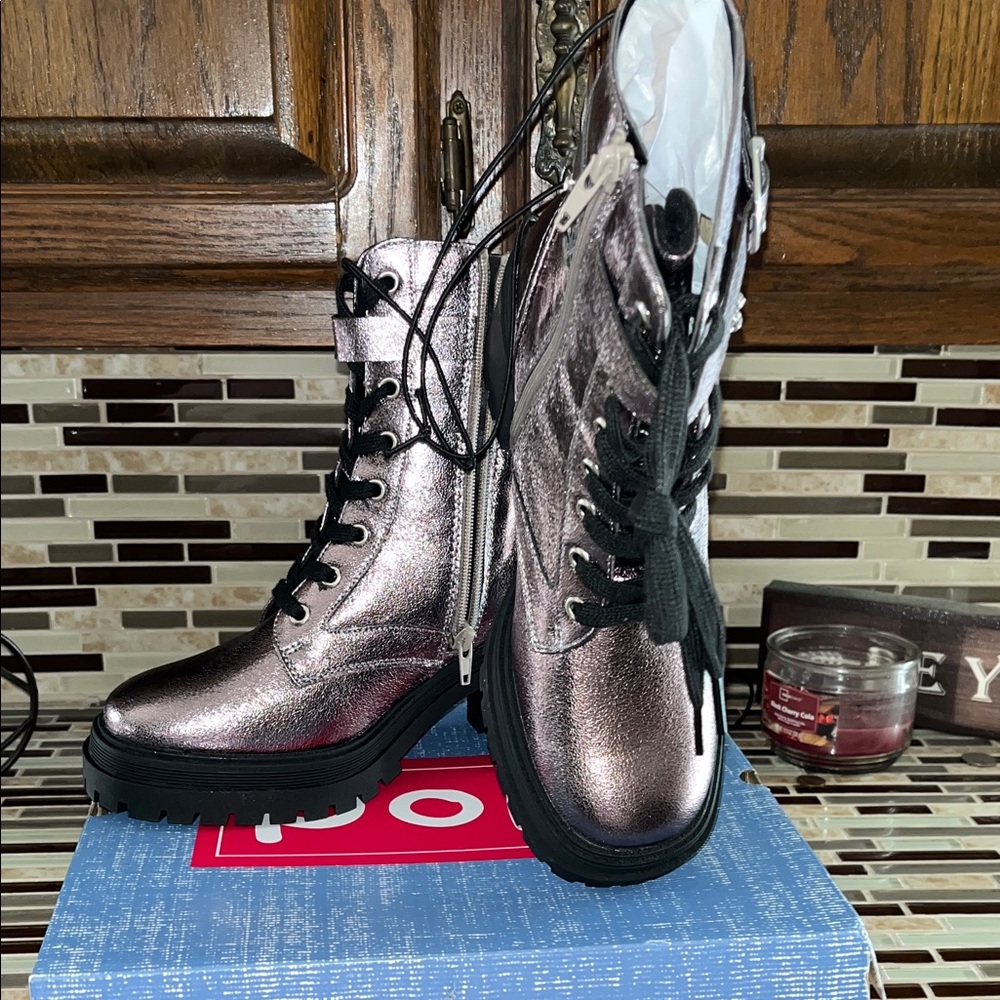 Pop Metallic Combat Boots